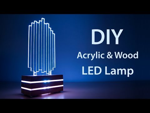 DIY Acrylic and Wood Color-Changing LED Lamp