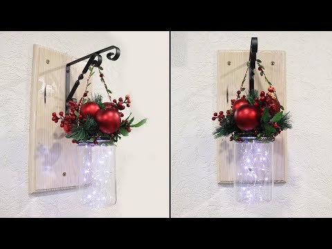DIY Christmas Decoration - Fairy Lights Bottle Wall Hanging