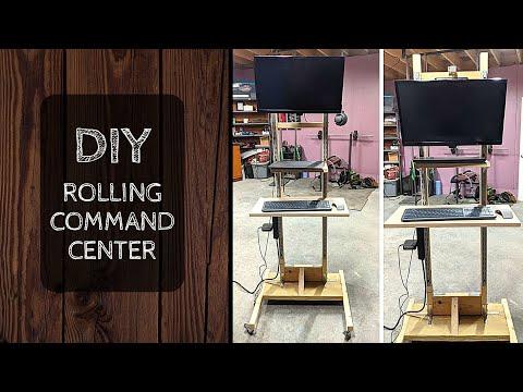 DIY Command Center - A Rolling Adjustable Height Desk on a Budget