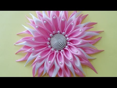 DIY Crafts : How to Make Beautiful Kanzashi Satin Ribbon Flower | DIY Girls Hair Accessories