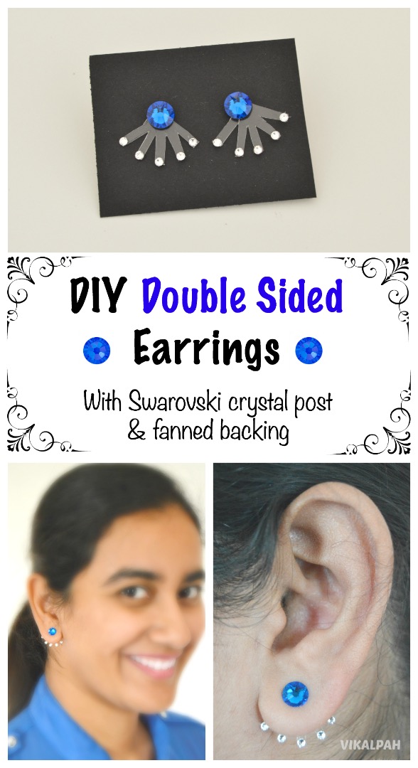 DIY Double sided earrings with swarovski crystal post &amp; fanned backing.jpg