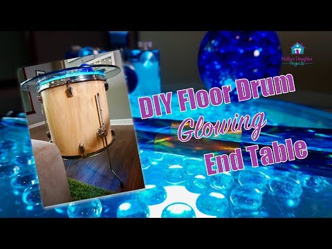 DIY Floor Tom Drum Glowing LED End Table