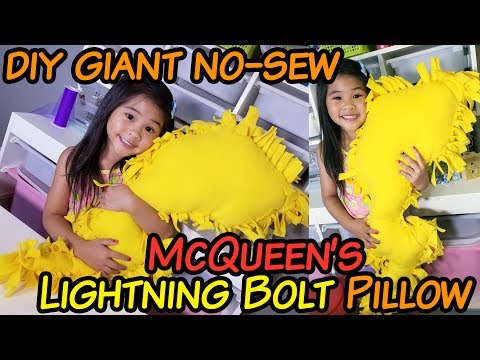 DIY Giant No-Sew Cars Pillow | DIY Lightning McQueen Lightning Bolt Pillow | Cars 3 Movie Crafts