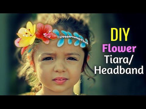 DIY Girls Jewellery : How To Make Stocking Flower Tiara or Headband for Girls