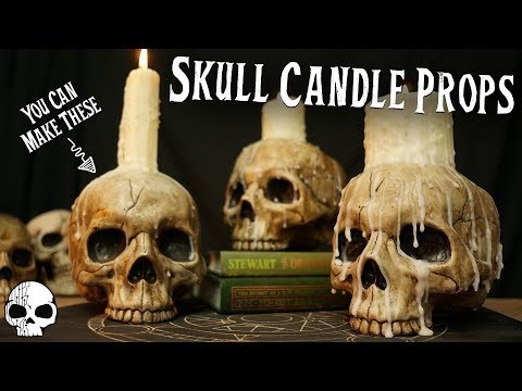 DIY Halloween Skull Candle Props (Super easy to make!)
