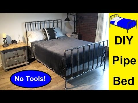 DIY Industrial Pipe Bed with NO Tools!!