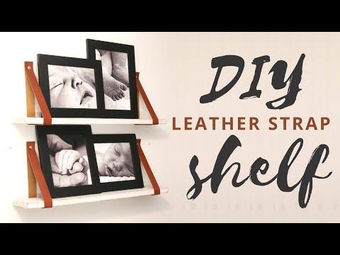 DIY Leather Strap Floating Shelves