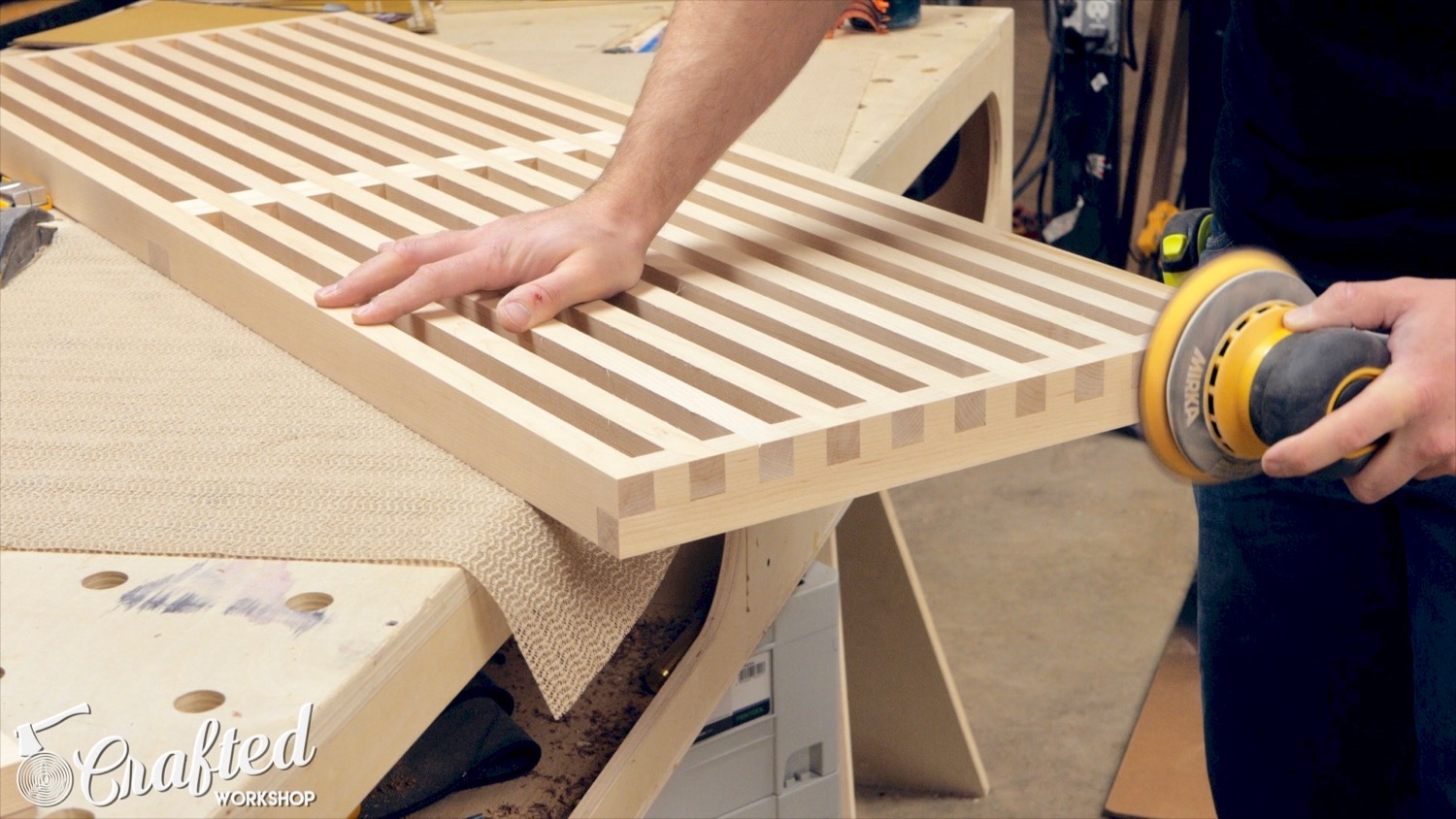DIY Mid-Century Modern Slatted Bench Nelson Platform Bench Woodworking - 12.jpg