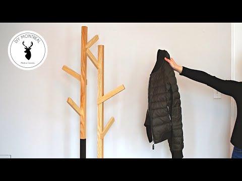 DIY Modern Free Standing Coat Rack | Woodworking Plans