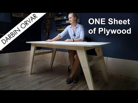 DIY Modern Plywood Desk - Plan Available