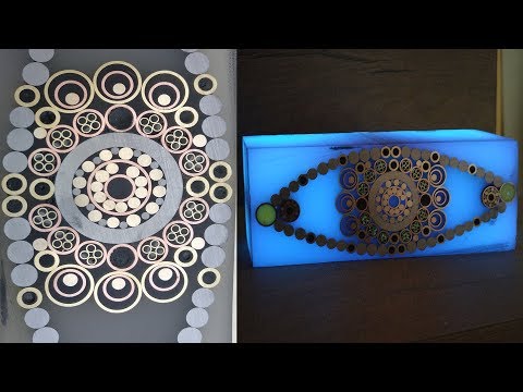 DIY Mosaic Pins Slab out of Tubes and Resin