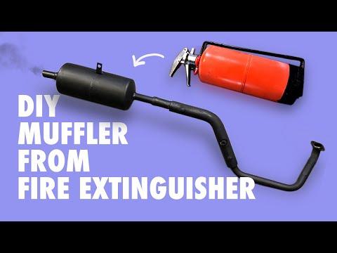 DIY Muffler from Fire Extinguisher - DIY Muffler Motorcycle - How to make muffler at home.