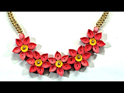 DIY Quilled Paper Necklace | Easy Paper Quilling Jewelry Tutorial | Handmade Flower Jewelry