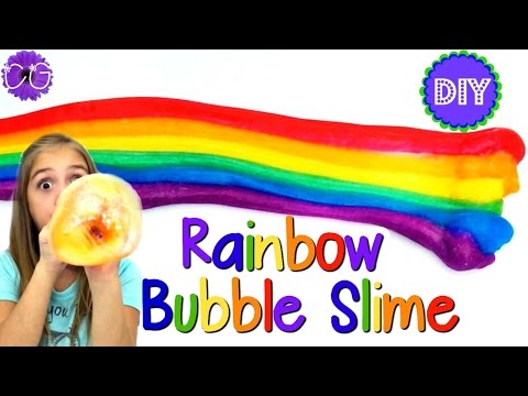 DIY RAINBOW BUBBLE SLIME! NO BORAX, LIQUID STARCH OR DETERGENT!