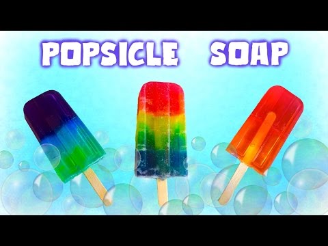 DIY Rainbow Popsicle Soap // How to make unicorn popsicle soap // Easy Melt and Pour Soap DIY