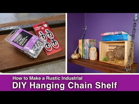 DIY Rustic Hanging Chain Shelf