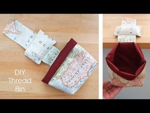 DIY Sewing Scraps Bin with Weighted Pincushion | How to Make a Thread Catcher | Craft Tutorial
