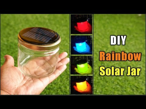 DIY Solar Powered Rainbow Mason Jar || Colour Changing Solar Garden Light