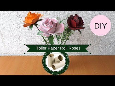 DIY Toilet Paper Roll Roses | How to Make a Rose from a Cardboard Tube | Recycled Flowers Crafts