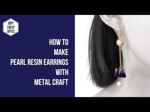 DIY Tutorial - How to Make Pearl Resin Earrings With Metal Craft!