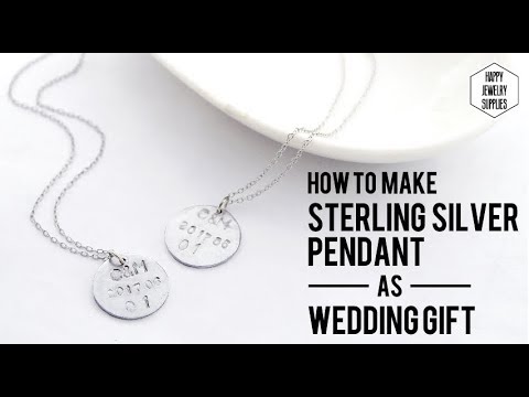 DIY Tutorial - How to Make Sterling Silver Pendant as Wedding Gift(wedding monogram initial disc)!