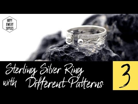 DIY Tutorial - How to Make Sterling Silver Ring With 3 Different Patterns!