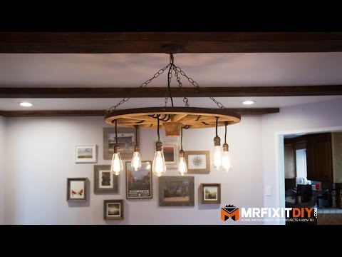 DIY WAGON WHEEL CHANDELIER