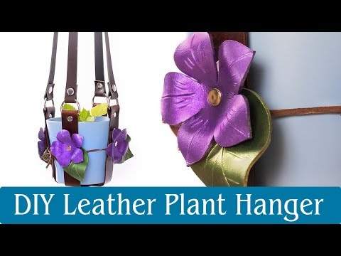 DIY home decor projects - How to make a leather plant hanger for hanging plants from your ceiling