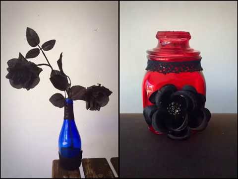 DIY jar and vase decor- Gothified Crafts EP1