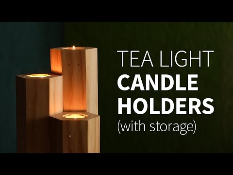 DIY tea light candle holder w/ storage