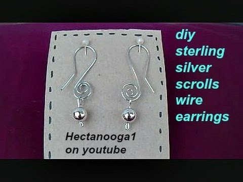 DIY- $2  SILVER SCROLL &amp;amp; BEAD WIRE EARRINGS. Christmas Gift Idea,  how to make earrings