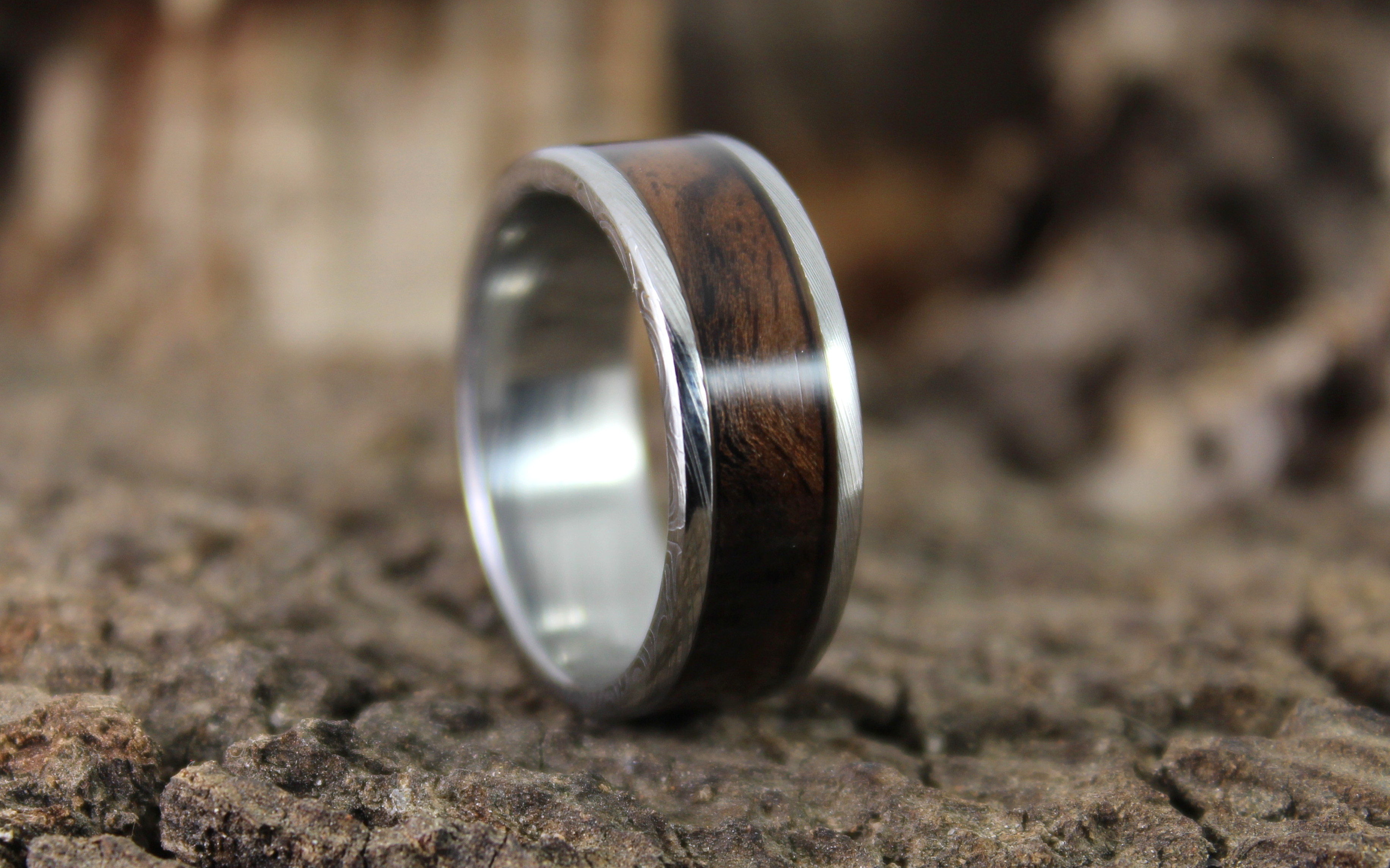 Damascus Steel and Walnut Burl Ring.JPG