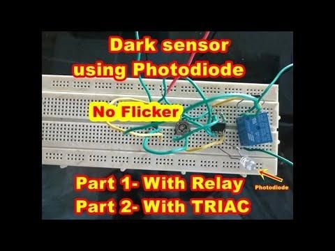 Dark Sensor circuit using Photodiode | Darkness detector circuit and Light detector circuit.