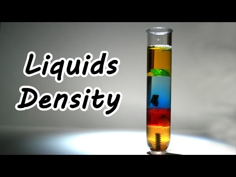 Densit&amp;eacute; des liquides, masse volumique,  poids des liquides, densit&amp;eacute; des mat&amp;eacute;riaux experience