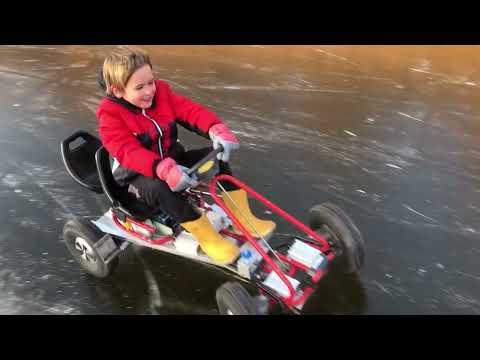 Diy 4x4 Cart from hoverboards on ice