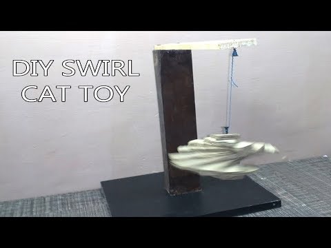 Diy cat toy swinging swirl