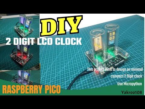 Diy projects : 2 Digit lcd Clock digital clock for home #diy#python #shortvideo #clock nixie clock