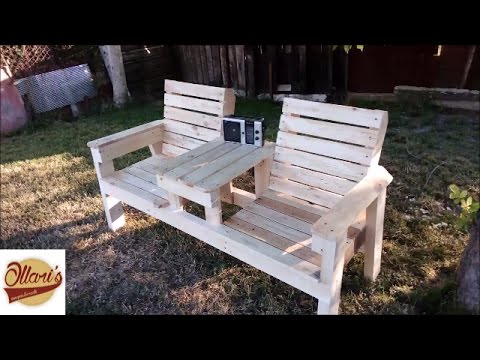 Double Chair Bench with Table