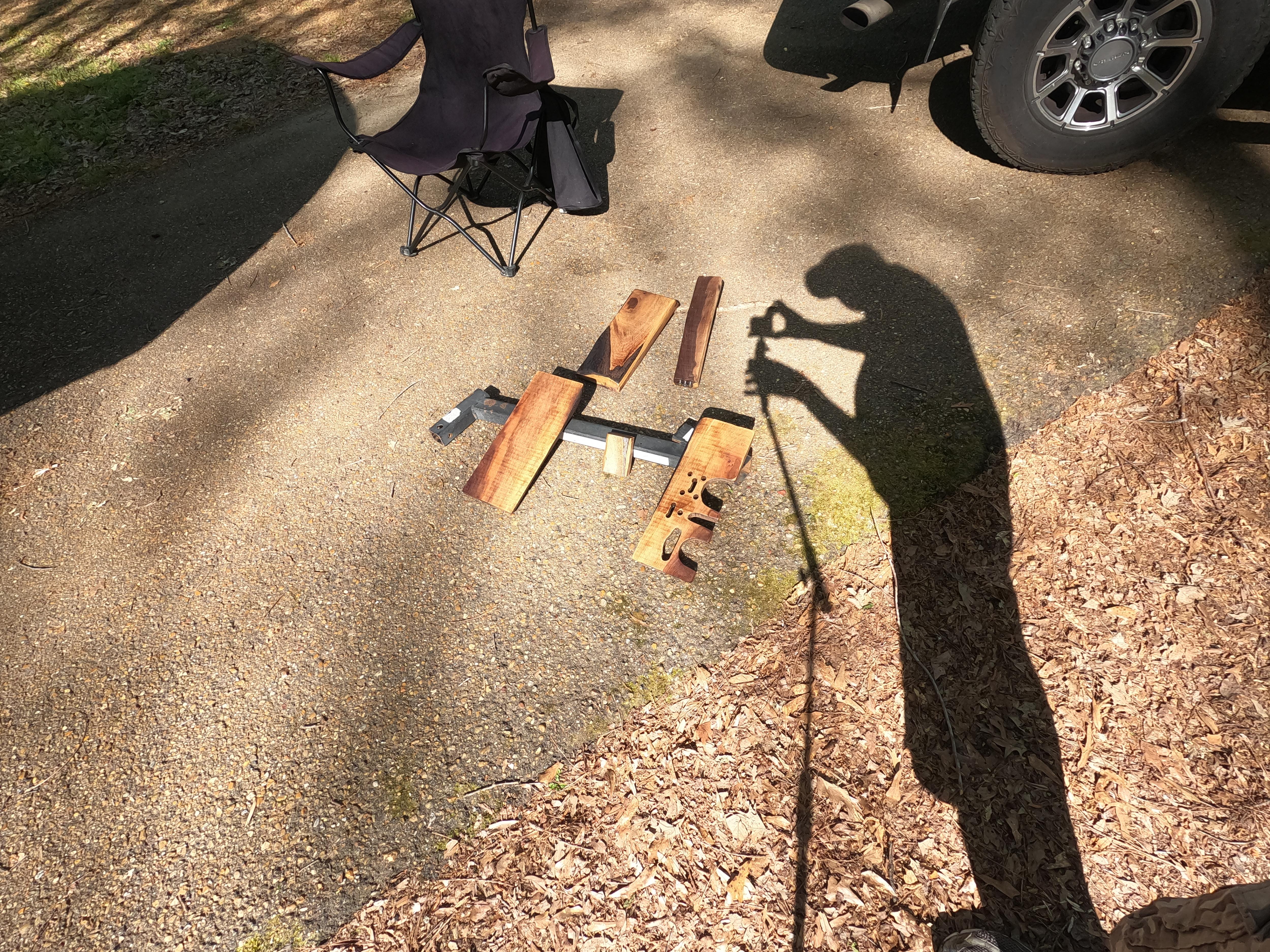 Drying Varnish on Campsite Blacktop.JPG