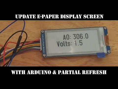 E-Paper Display Partial Refresh With Arduino - With Code