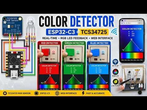 ESP32 C3 Color Detector with TCS34725, Real Time RGB Detection &amp; Web Interface