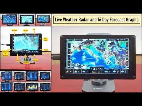 ESP32 Weather Dashboard with Satellite Maps and 16 day Weather Forecast