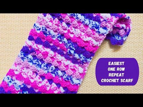 Easiest One Row Repeat Crochet Scarf Pattern