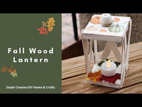 Easy Autumn Craft | DIY Fall wood lantern