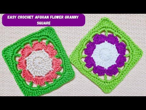 Easy Crochet Afghan Flower Granny Square