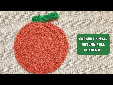 Easy Crochet Spiral Autumn Fall Placemat