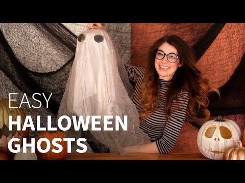 Easy DIY Ghosts (last minute outdoor Halloween decoration)