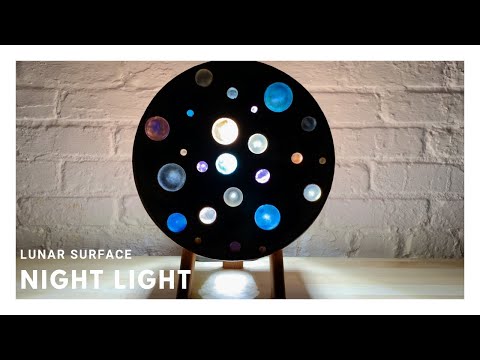 Epoxy and Wood Lunar Surface Night Light