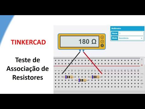 Estudo das Associa&ccedil;&otilde;es de Resistores no TINKERCAD - Uso do Protoboard e Mult&iacute;metro Virtual