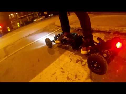 Evening Ride in Montreal #2 - Custom e-Mountainboard - Trampa Holypro dual 245kv Max6 6S